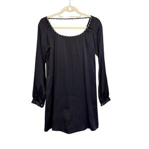 Iodice Mini Shift Dress 4 Black Braided Scoop Neck Y2K Whimsigoth Romantic Goth